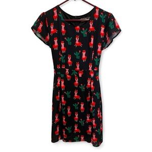 Paper Plane London llama print dress with attached belt size small/medium